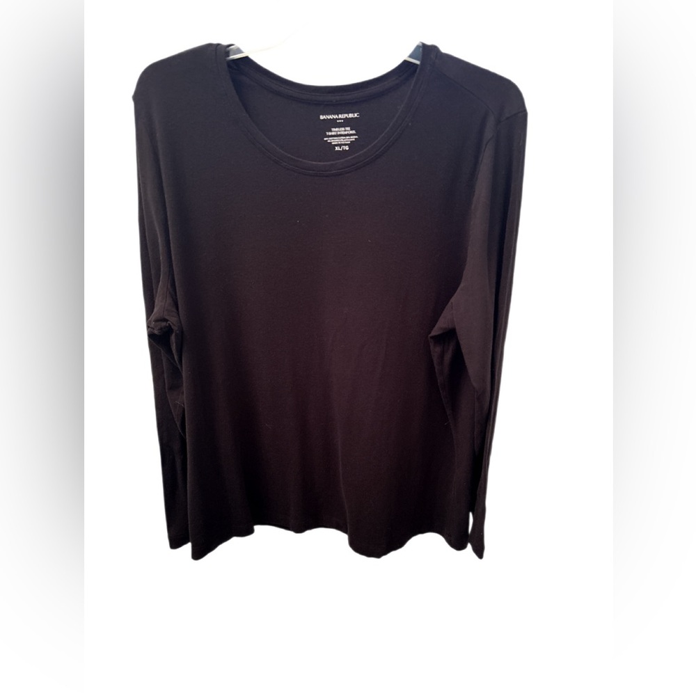Banana Republic Factory Black Timeless Tee - Long Sleeve Crew Neck - Size XL